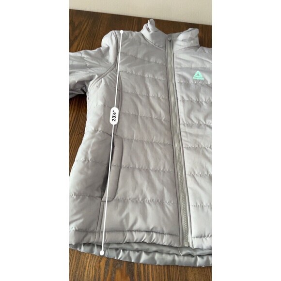 Reebok Kids Unisex XL Plus 18 Gray Dalian Puffer Full Zip Coat Jacket Mock Neck - Picture 5 of 16